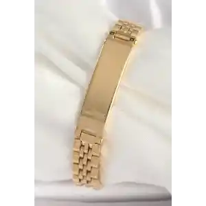 316L Çelik Gold Renk Zincir Künye Model Erkek Bileklik