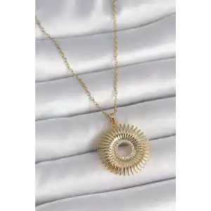 316L Çelik Gold Renk Zincir Zirkon Taşlı Nova Yıldız Model Kadın Kolye