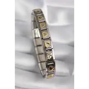 316L Çelik Gümüş Renk Gold Kalp İşleme Nomination Model Kadın Bileklik