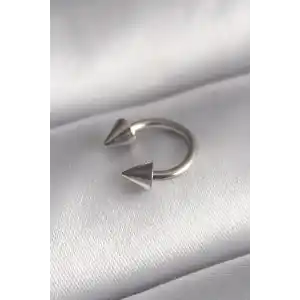 316L Çelik Gümüş Renk Halka Çivi Model Kadın Piercing