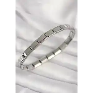 316L Çelik Gümüş Renk İnce Yazılı Nomination Kadın Bileklik