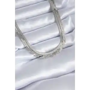 316L Çelik Gümüş Renk İtalyan Zincir Labirent Model Kadın Kolye