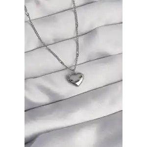 316L Çelik Gümüş Renk Kalp Model Love Kolye