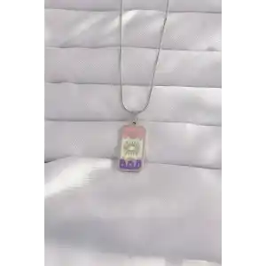 316L Çelik Gümüş Renk Karışık Mineli Ay Figür Tarot Kolye