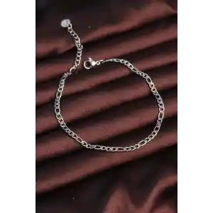 316L Çelik Gümüş Renk Kuş Gözü Erkek Zincir Bileklik