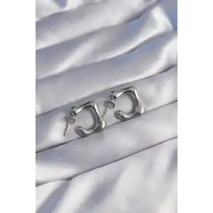 316L Çelik Gümüş Renk Minimal Bubble Küpe