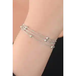 316L Çelik Gümüş Renk Minimal Top Figür Kadın Bileklik