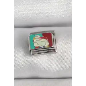 316L Çelik Gümüş Renk Renkli Portre Model Nomination Charm