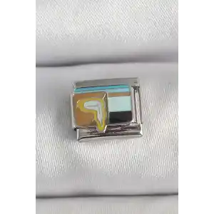 316L Çelik Gümüş Renk Renkli Portre Model Nomination Charm