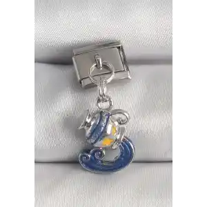 316L Çelik Gümüş Renk Sallantı Kova Burç Model Nomination Charm