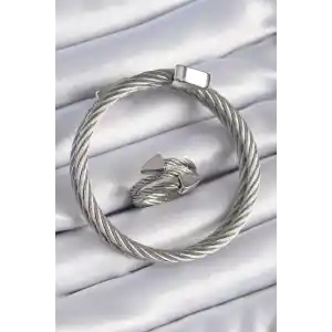 316L Çelik Gümüş Renk Sarmal Model Erkek Bileklik Yüzük Kombini