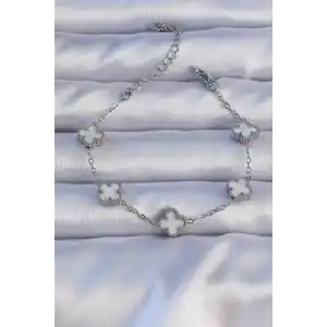 316L Çelik Gümüş Renk Sedefli Baby Boy Yonca Model Bileklik