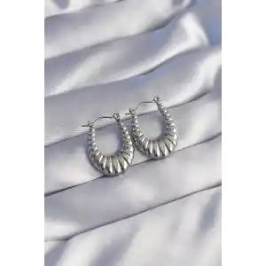 316L Çelik Gümüş Renk Uzun Baklava Görünümlü Küpe