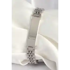 316L Çelik Gümüş Renk Zincir Künye Model Erkek Bileklik