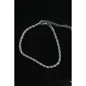 316L Çelik Halat Model Gümüş Renk Erkek Bileklik