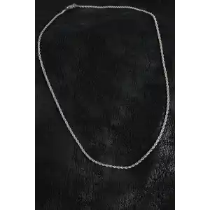 316L Çelik Halat Zincir Model Gümüş Renk Erkek Kolye