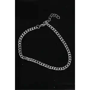 316L Çelik İnce Klasik Model Gümüş Renk Erkek Bileklik