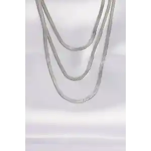 316L Çelik İtalyan Zincir Gümüş Renk Çoklu Kolye