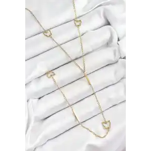 316L Çelik Kelebek Figürlü Y Model Gold Renk Kadın Kolye