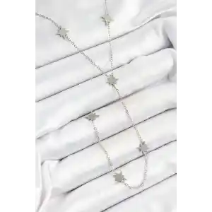 316L Çelik Kutup Yıldızı Figürlü Y Model Gümüş Renk Kadın Kolye