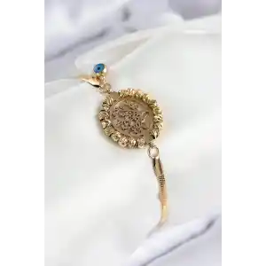 316L Çelik Nazar Boncuk Detaylı Hayat Ağacı Model İtalyan Zincir Gold Renk Kadın Bileklik