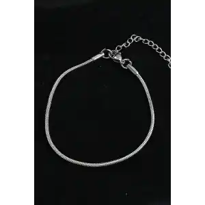 316L Çelik Oval İtalyan Model Gümüş Renk Erkek Bileklik