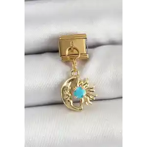 316L Çelik Sallantılı Ay Ve Güneş Model Gold Renk Nomination Charm