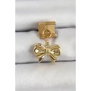 316L Çelik Sallantılı Fiyonk Model Gold Renk Nomination Charm