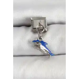 316L Çelik Sallantılı Köpekbalığı Model Gümüş Renk Nomination Charm