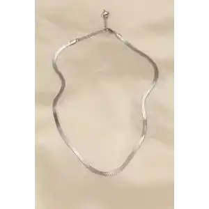 316L Çelik Silver Renk 45 cm İtalyan Zincir Model Kadın Kolye