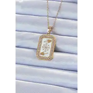 316L Çelik Zincir Altın Renk Mineli Zirkon Taşlı Göz Figür Tarot Kolye