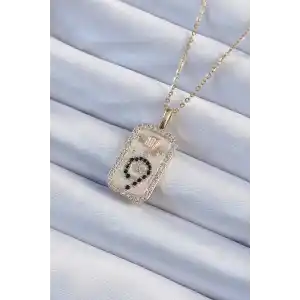 316L Çelik Zincir Altın Renk Zirkon Taşlı Minimal Papatya Figürlü Tarot Kolye