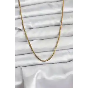 316L Çelik Zincir Gold Renk 60 cm Yılan Zincir Kadın Kolye