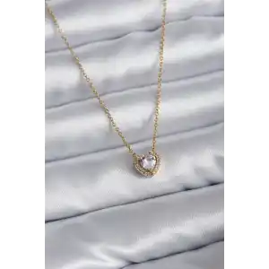 316L Çelik Zincir Gold Renk Charm Kadın Kolye