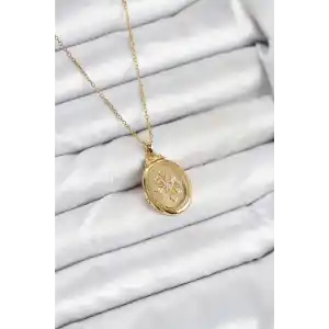 316L Çelik Zincir Gold Renk Kapaklı Açılabilir Model Kadın Kolye