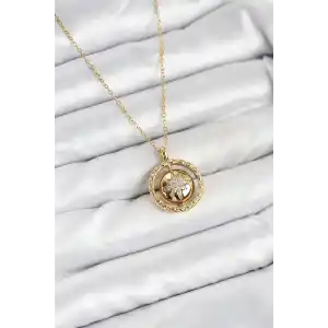316L Çelik Zincir Gold Renk Kutup Yıldızı Model Kadın Kolye