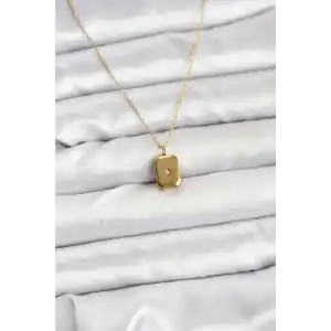 316L Çelik Zincir Gold Renk Minimal Kutup Yıldızı Model Kadın Kolye