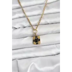 316L Çelik Zincir Gold Renk Vintage Model Kadın Kolye