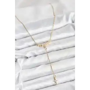 316L Çelik Zincir Gold Renk Yıldız Model Y Kadın Kolye