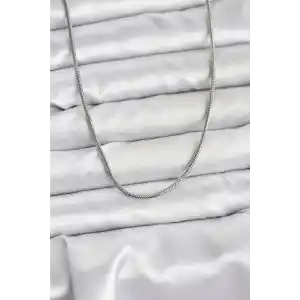 316L Çelik Zincir Gümüş Renk 60 cm Yılan Zincir Kadın Kolye