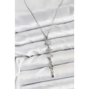 316L Çelik Zincir Gümüş Renk Güneş ve Enerji Model Kadın Y Kolye