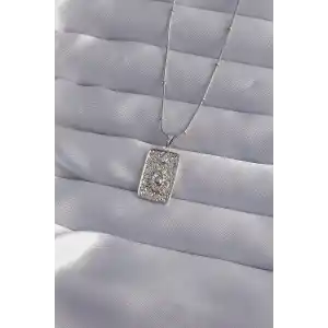 316L Çelik Zincir Gümüş Renk Lazer İşlemeli Göz Figür Tarot Kolye