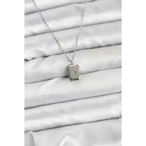 316L Çelik Zincir Gümüş Renk Minimal Kutup Yıldızı Model Kadın Kolye