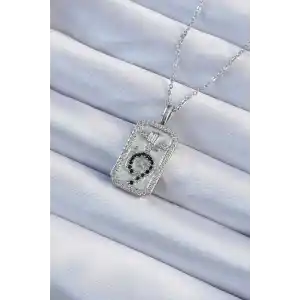 316L Çelik Zincir Gümüş Renk Zirkon Taşlı Minimal Papatya Figürlü Tarot Kolye