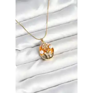 316L Çelik Zincir Kelebek Model Sanatsal Portre Kadın Kolye