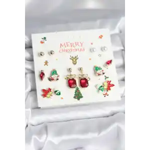 8 Çift Yılbaşı Temalı Kadın Küpe