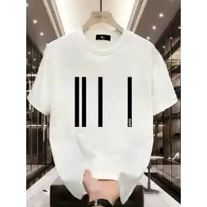 AICG Ön Arka Baskılı Bisiklet Yaka Kadın Oversize Bisiklet Yaka T-shirt - Beyaz