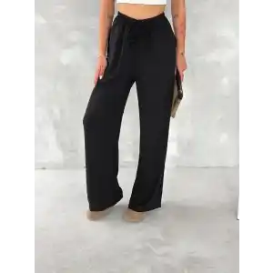 Ayrobin Oversize Kadın Pantalon - Siyah
