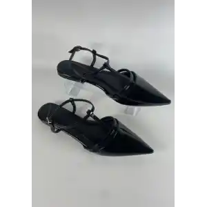 Canca Siyah Rugan Babet Ayakkabı