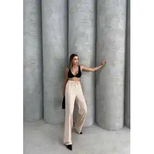 Çımalı keten pantolon